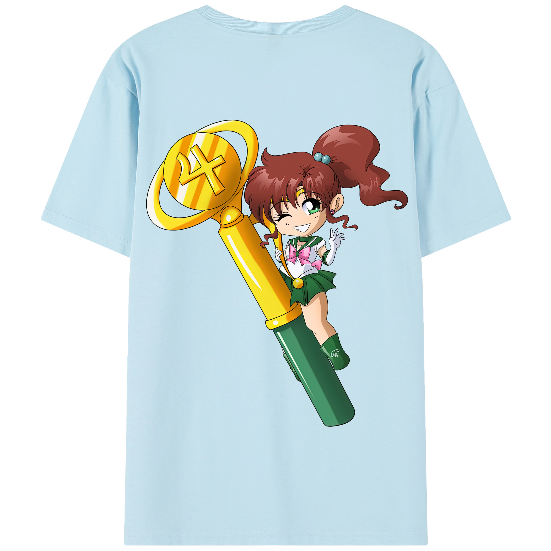 （画像用） 美少女戦士セーラームーン 木野 まこと きの まこと Sailor Moon Kino Makoto （セーラージュピター；Sailor Jupiter） 綿100％半袖Tシャツ（背面プリント）
